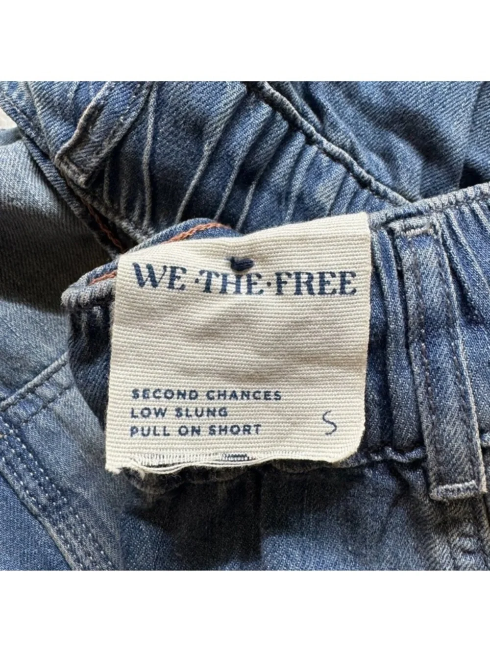 NWT Free People Second Chances Low-Slung Jean Shorts Blue Small